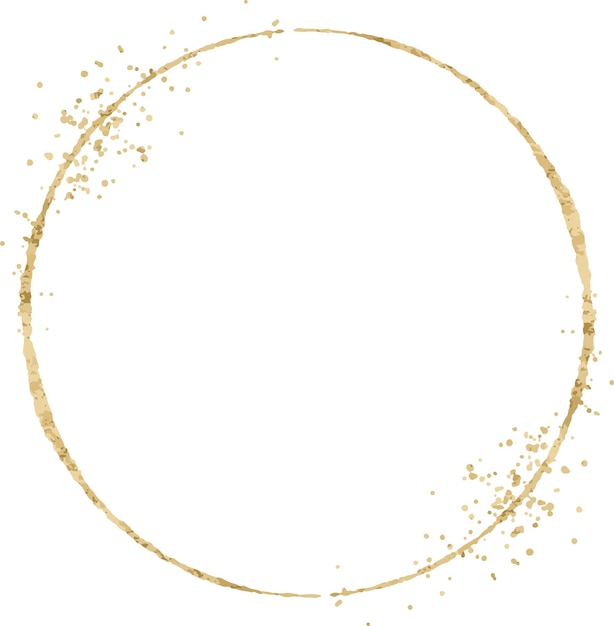 gold glitter circle frame