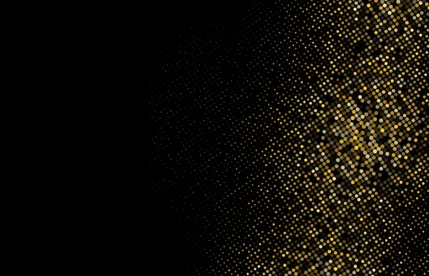 Vector gold glitter halftone dotted background