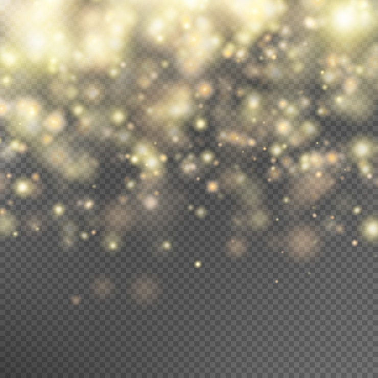 Vector gold glitter particles effect. 