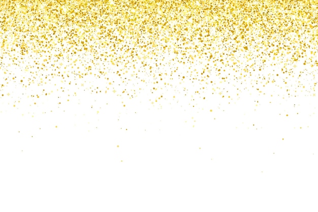 Particelle di glitter oro su sfondo bianco vettore