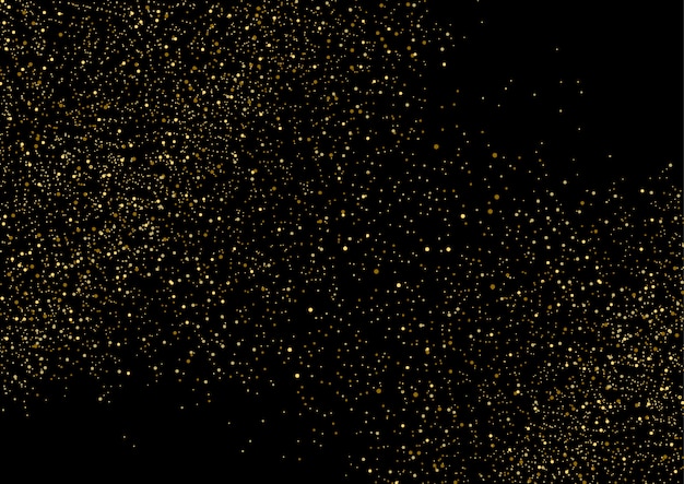 Vector gold glitter texture isolated on black background