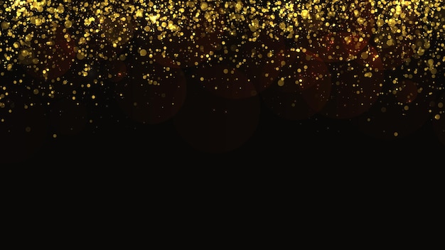 Gold glitter vector background Christmas and festive backdrop template with copy space