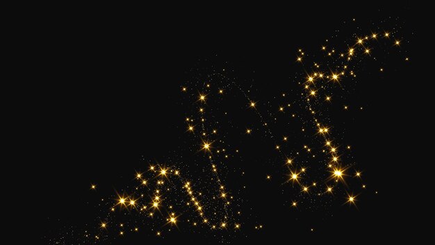 Ondate d'oro luccicanti di confetti e polvere di stelle