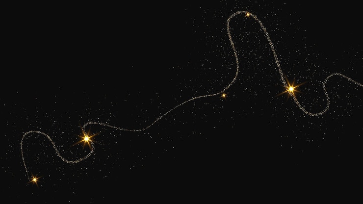 Vector gold glittering confetti wave and stardust