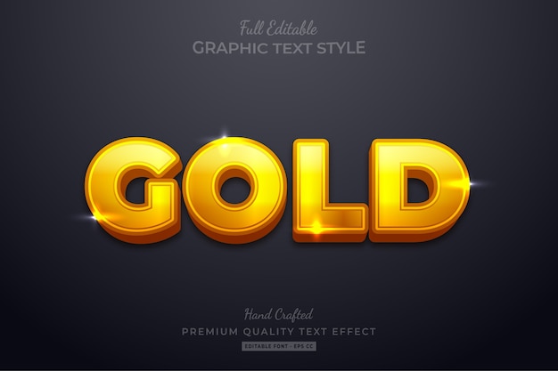 Gold glow editable text effect