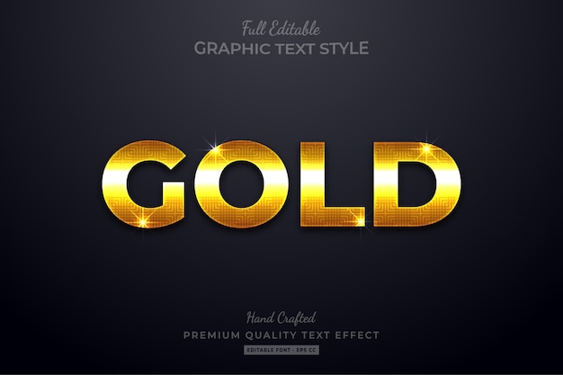 Gold Glow Editable Text Style Effect