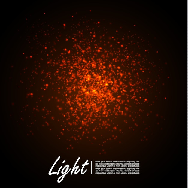 Vector gold glow particles bokeh. glitter effect. burst with sparkles.golden sparkling glitters and stars.