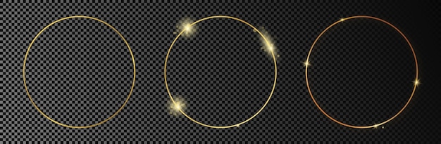 Gold glowing circle frame