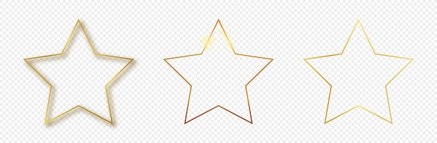 Gold glowing star shape frame