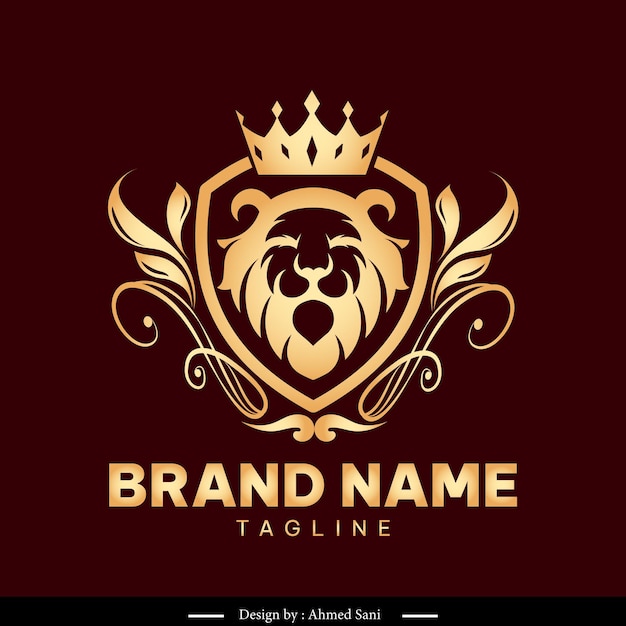 Vector a gold and gold logo for a lion head