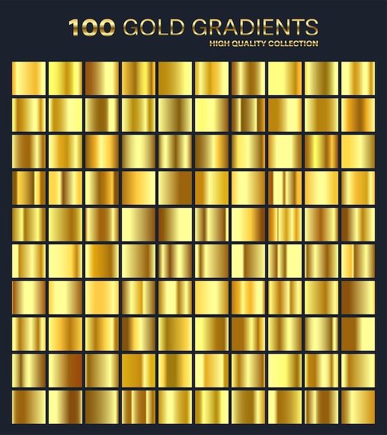 Vettore gold golden gradient pattern template set di colori per la raccolta di gradienti di alta qualità