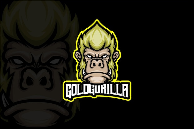 Gorilla d'oro - modello di logo esport