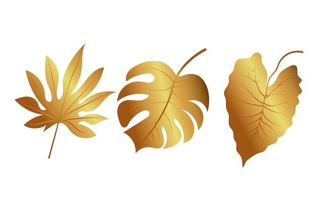 Gold gradient leaves