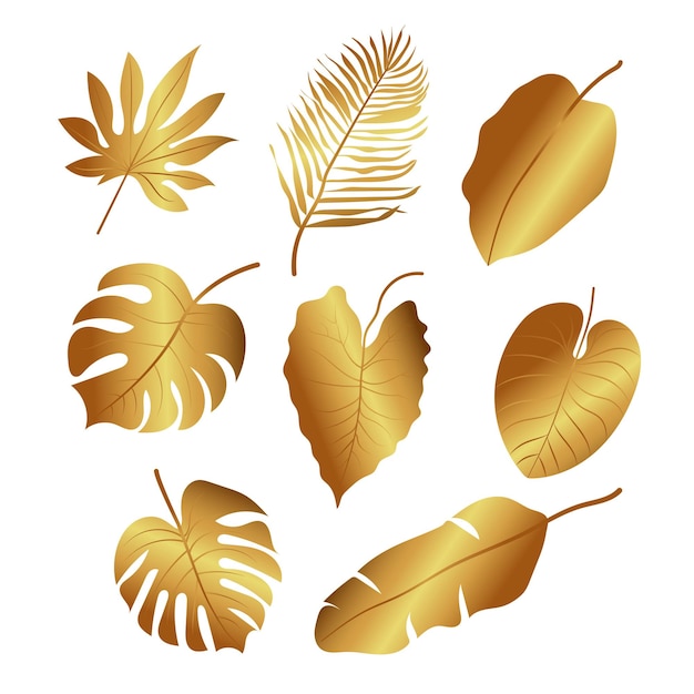 Gold gradient leaves