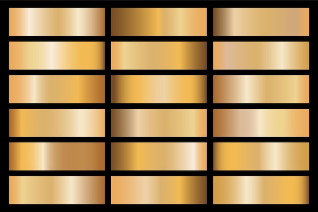 Gold gradient set background texture metallic.