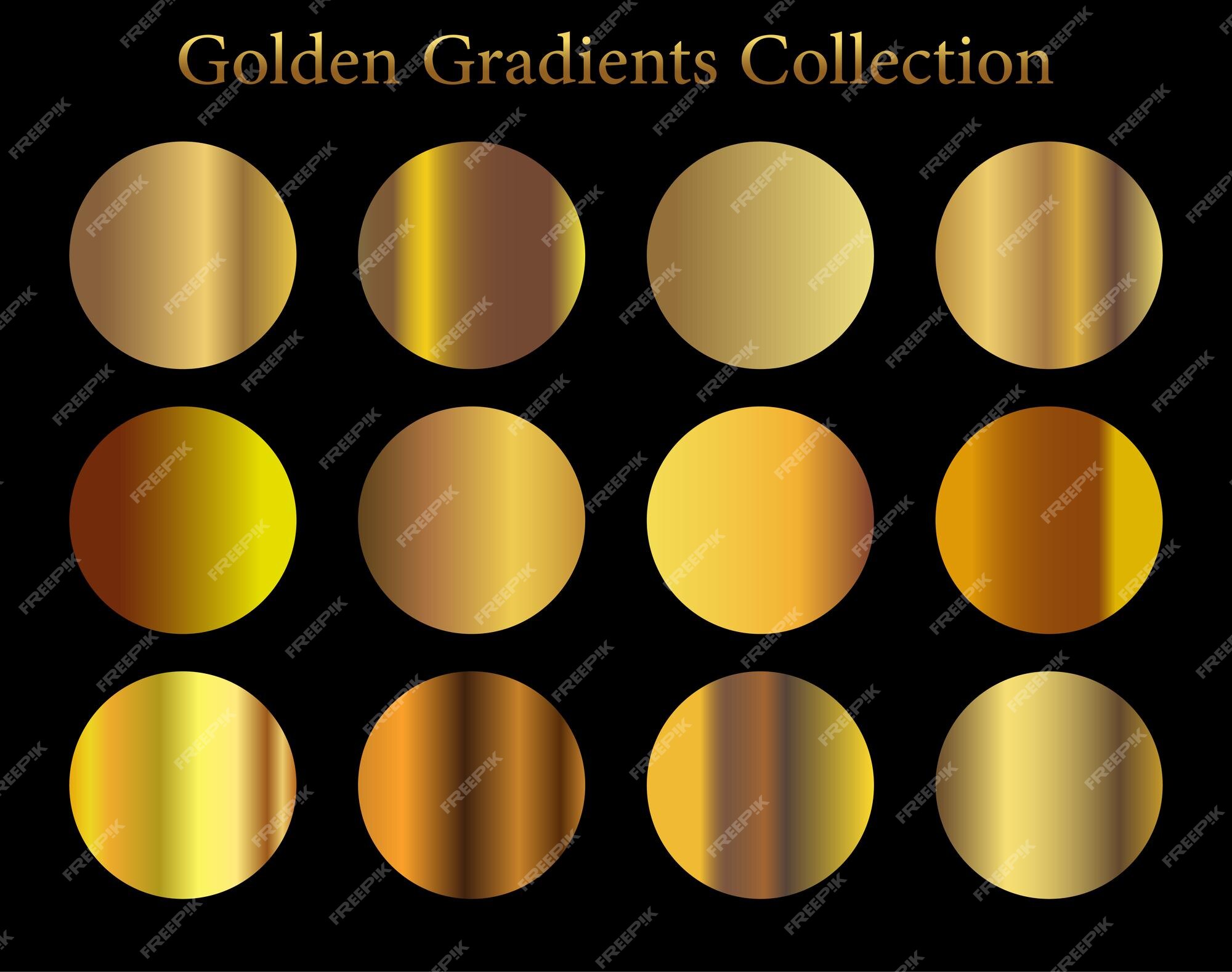 Premium Vector | Gold gradient set background vector icon texture ...