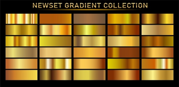 프레임 리본 배너 동전 및 레이블에 대 한 골드 그라데이션 설정 배경 벡터 아이콘 질감 금속 그림