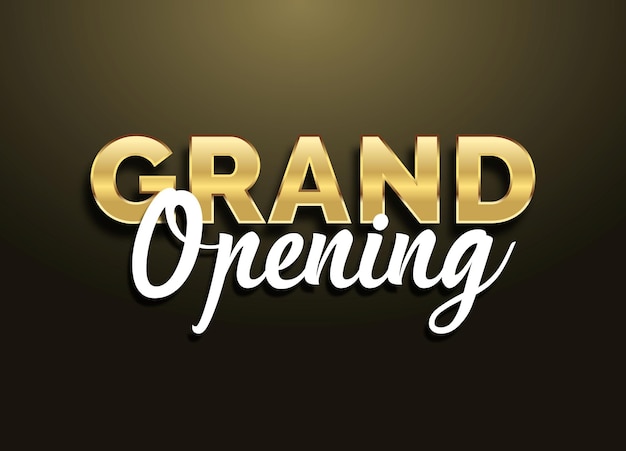 Vector gold grand opening text