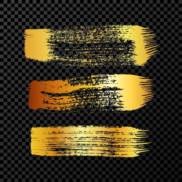 Gold grunge brush strokes