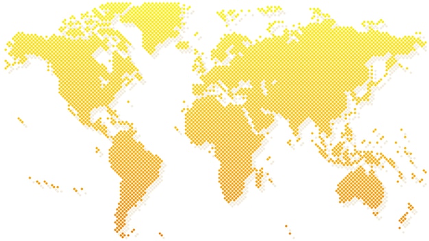 Gold halftone world map