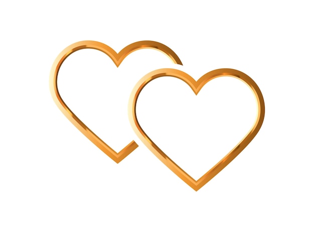 Gold Heart Element Design Vector Illustration