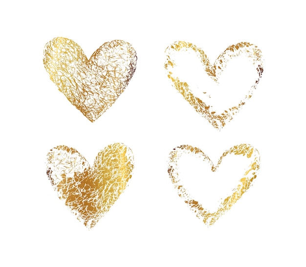 Vector gold heart frame