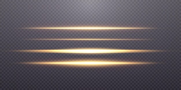 Gold horizontal lens flares pack