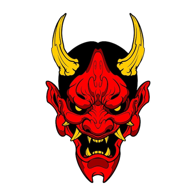 Gold horn demon mask