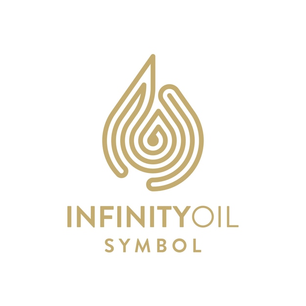 Gold infinity oil drops linear logo design