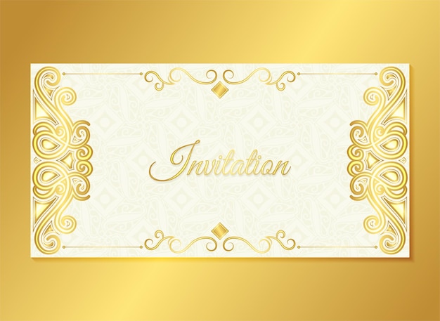 Vector gold invitation ornamental pattern