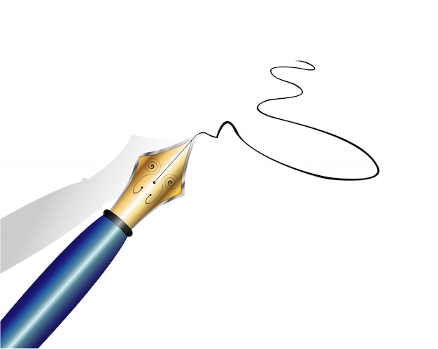 gold and iron fountain pen
