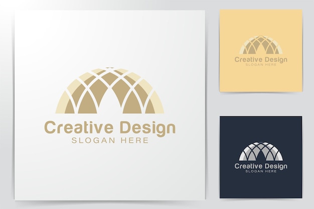 Gold Islamic Dome Palace logo Ideas. Inspiration logo design. Template Vector Illustration. Isolated On White Background