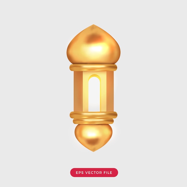 Вектор Золотой исламский фонарь позже изолированный объект для рамадана