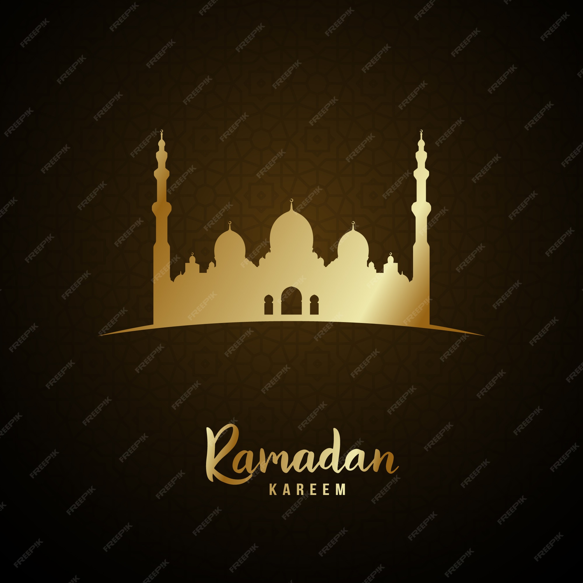 Premium Vector | Gold islamic mosque