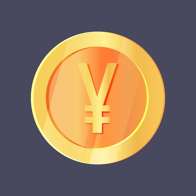 Premium Vector | Gold japanese yen coin