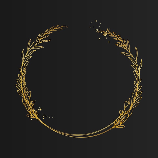 Vector a gold laurel wreath on a black background