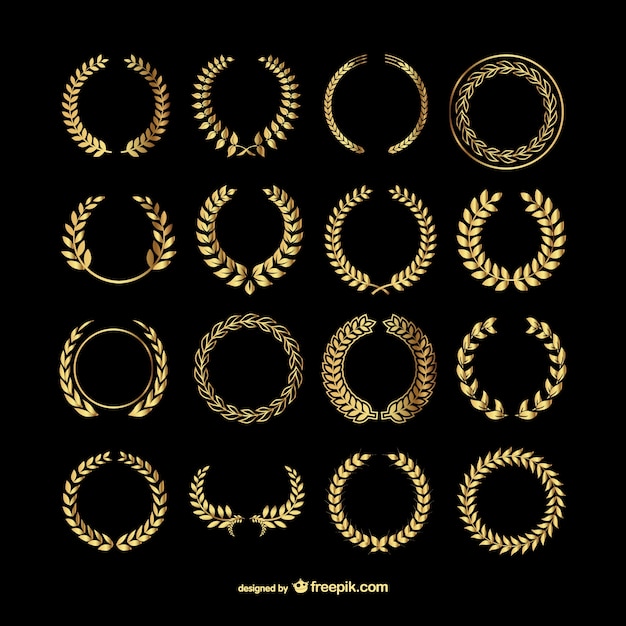 gold laurel wreaths