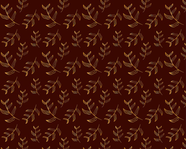 Gold leaves pattern with palm leaf. Tropical pattern, seamless palm leaves background.