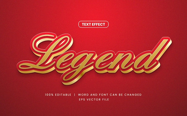 Gold legend editable text effect template