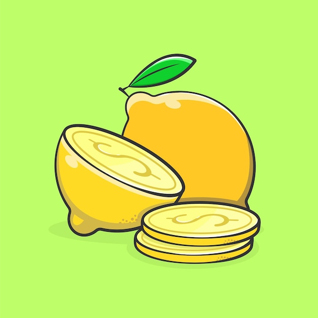 ゴールド レモン アイコン コイン収入金融お金