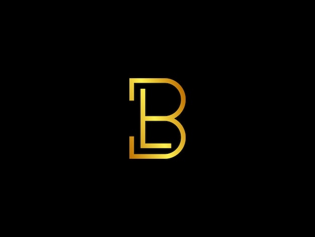 Gold letter b on a black background