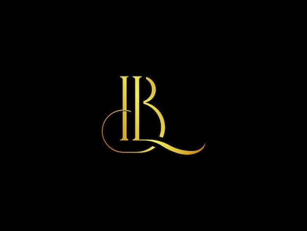 Gold letter b on a black background