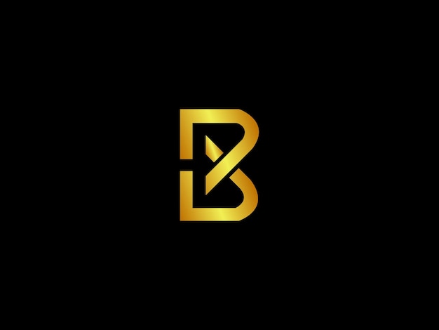 Gold letter b with a black background