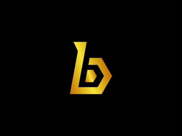 Gold letter b with a black background