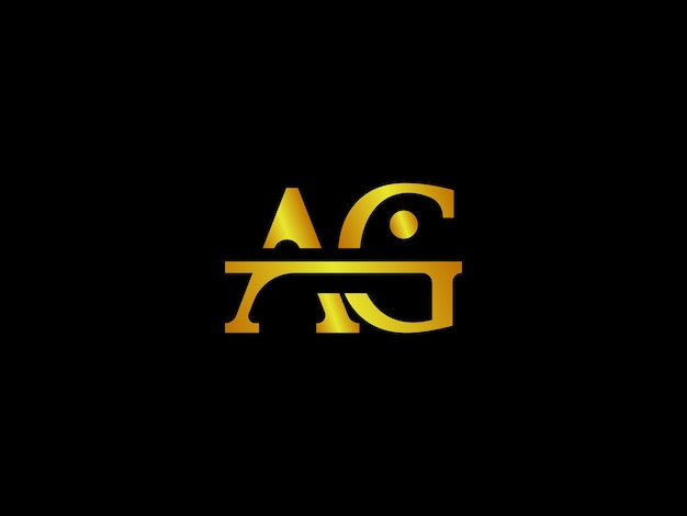 Gold letter a and a on a black background