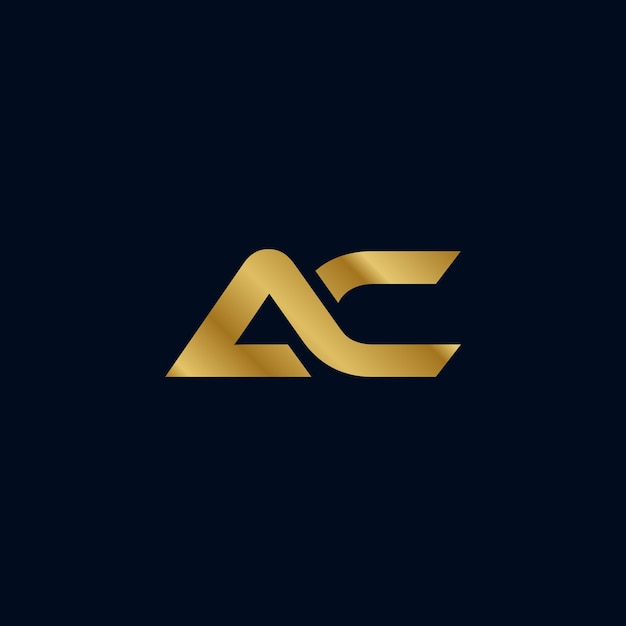 Gold Letter A C Initial Logo Template