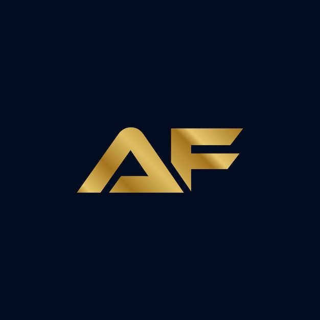 Gold Letter A F Initial Logo Template