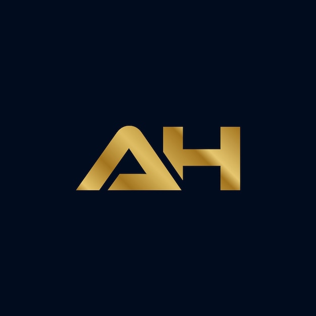 Золотая буква AH Initial Logo Template