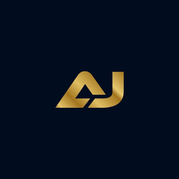 Vector gold letter a j initial logo template