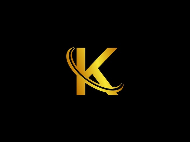 검정색 배경에 금색 문자 k